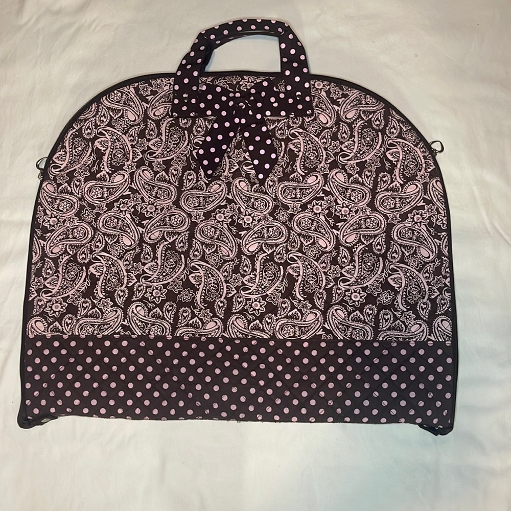 Vivary Hanging Garment Bag/Travel Bag/Weekender Bag-EUC-Pink and Brown